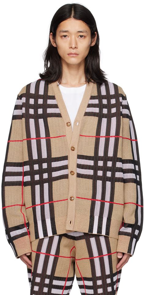 burberry check cardigan.